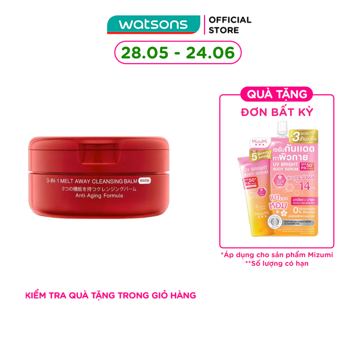 Sáp Tẩy Trang Mizumi 3-In-1 Melt Away Cleansing Balm Warm 60ml