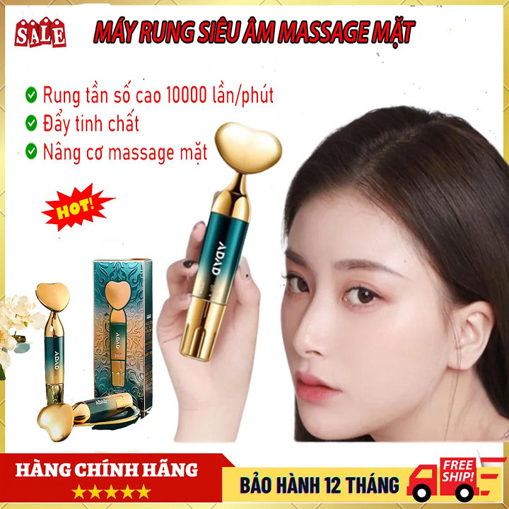 Máy rung siêu âm mát xa nâng cơ mặt và mắt, dụng cụ massage nâng cơ mặt adad