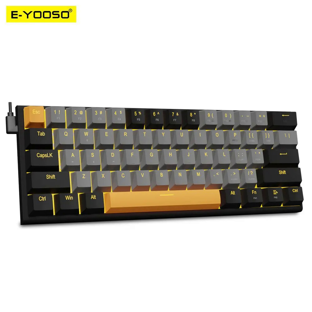 E-YOOSO Z11 USB Chơi Game Cơ Khí Bàn Phím Có Dây Chuyển Đổi Màu Đỏ 61 Phím Gamer Nga zil Bồ Đào Nha Cho Máy Tính PC Máy Tính Xách Tay
