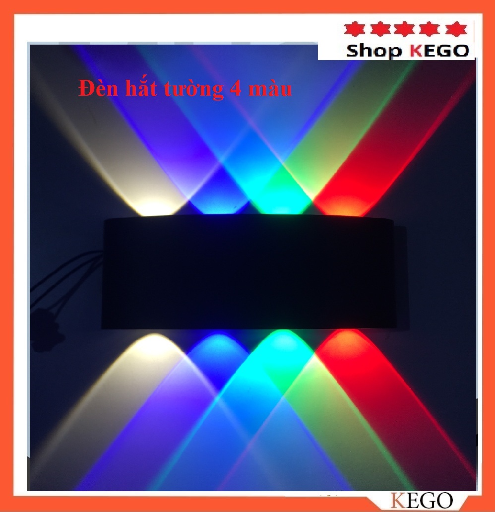 Đèn hắt tường 2 đầu 4 màu 8 mắt led