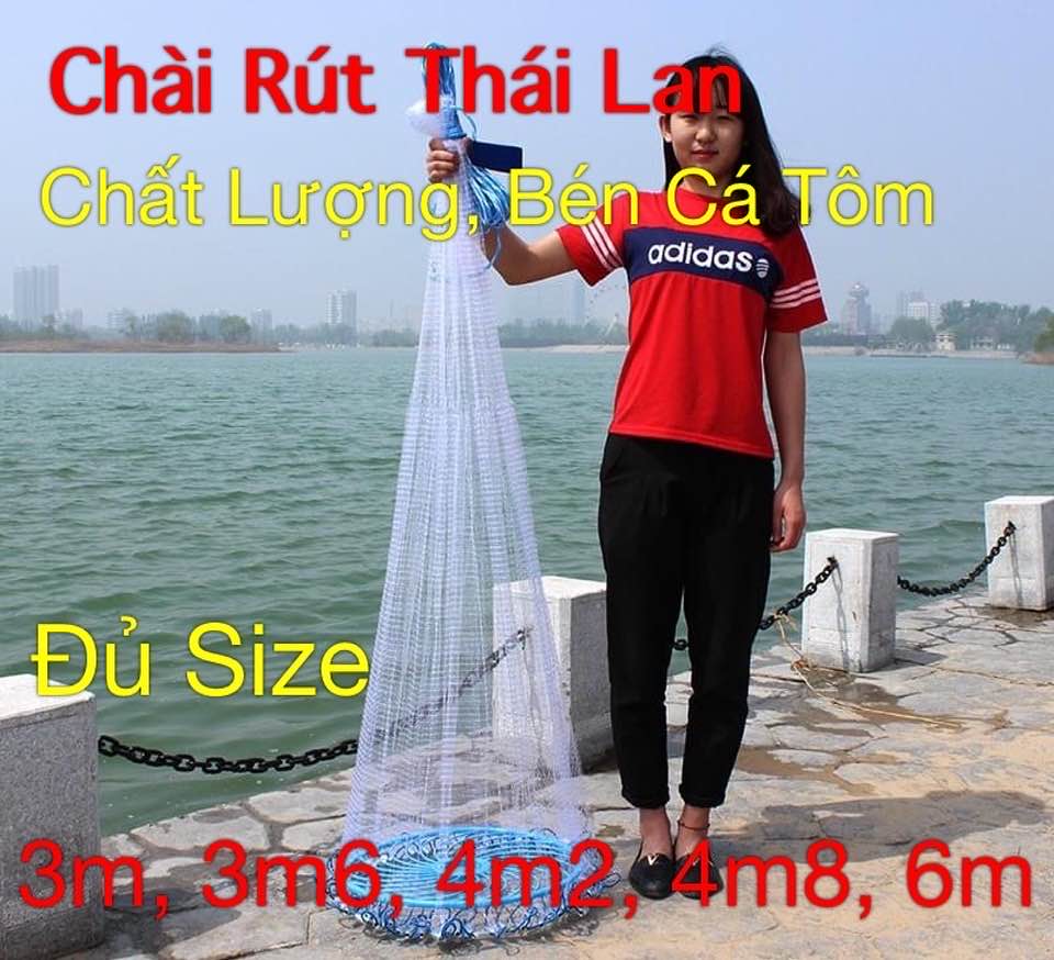 [HCM]Chài cước thái lan chài rút chài đĩa bay chài bắt cá 3m 3m6 4m2 4m8 6m