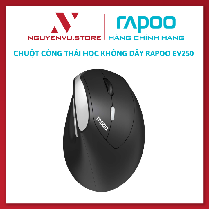 Chuột công thái học không dây Rapoo EV250 Ergonomic Mouse - Hàng Chính Hãng