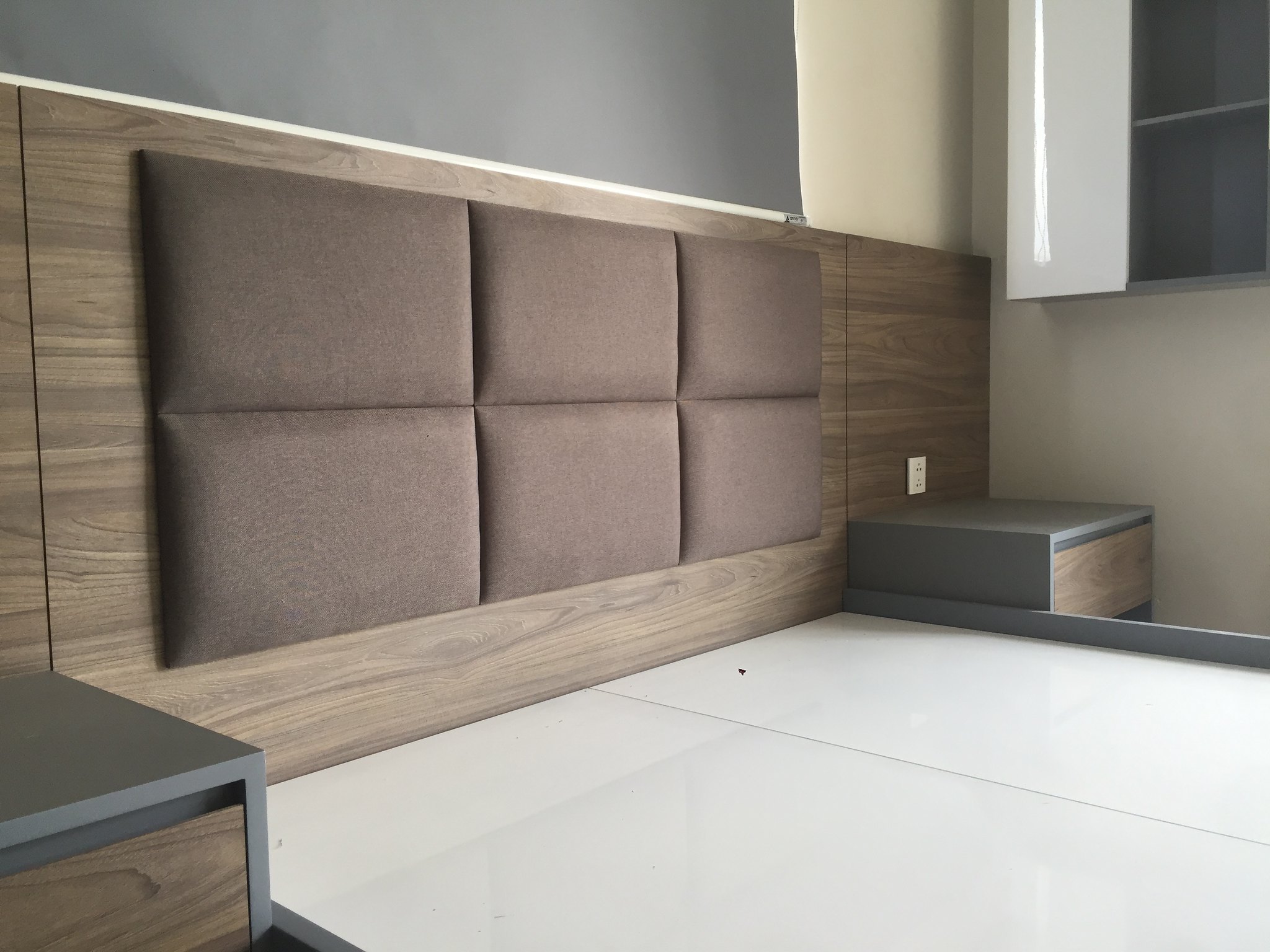 Tấm nệm bọc da Đầu giường cao cấp - Size và Màu tuỳ chọn, Tấm dán tường nệm da tranh trí phòng ngủ