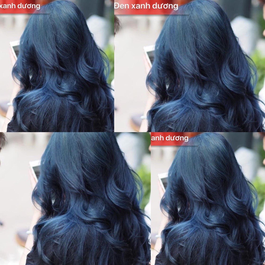 (Màu Đen Xanh Dương) Kem nhuộm tóc tại nhà COLORLINE mẫu mới, hàng nội địa Việt Nam, cam kết an toàn + tặng kem oxy trợ nhuộm