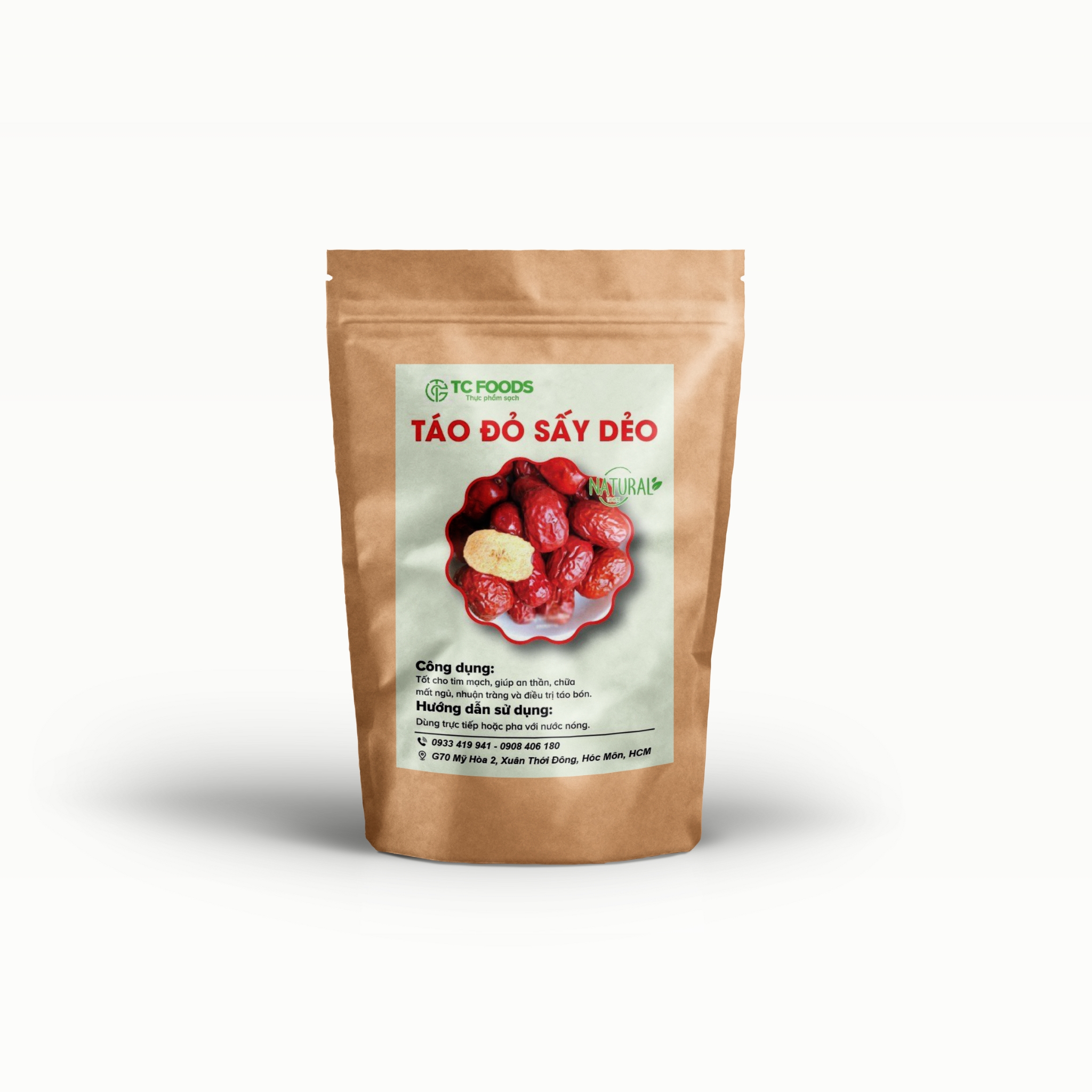 Táo đỏ sấy dẻo nguyên quả TC Foods - sản phẩm tươi ngon, giàu dinh dưỡng