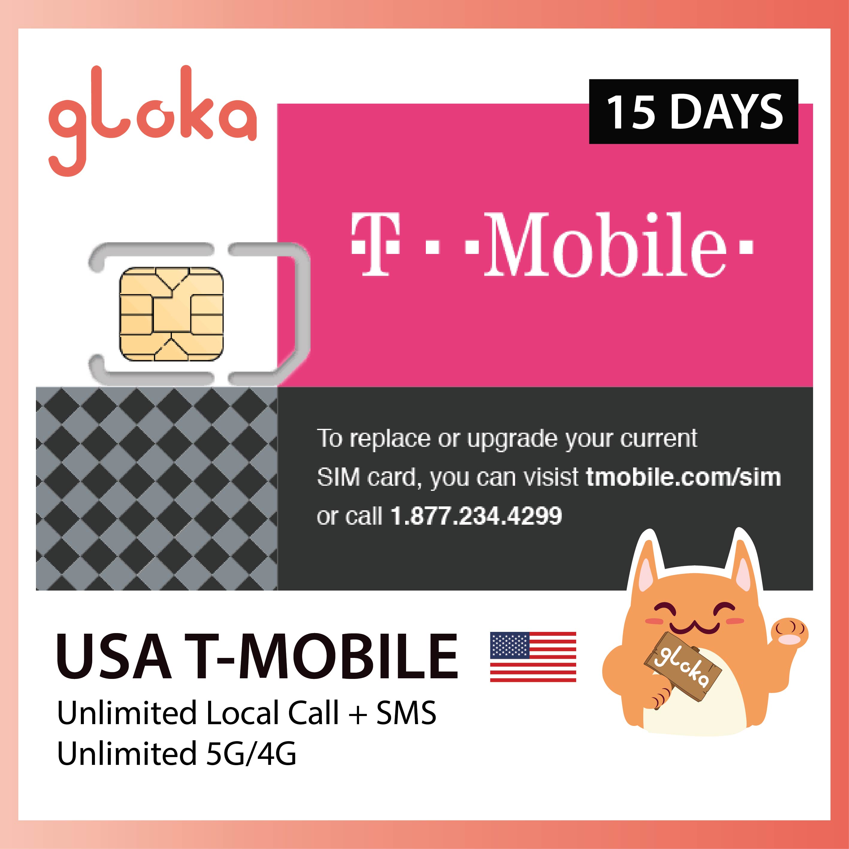 [HCM]Sim 4G Mỹ Chính Hãng T-Mobile Nghe gọi + 4G LTE Không Giới Hạn 15 Ngày