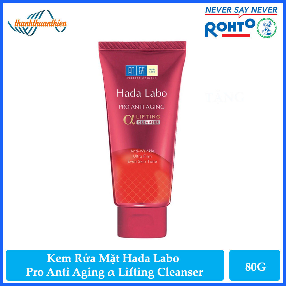 [HCM]Sữa rửa mặt dưỡng chuyên biệt chống lão hóa Hada Labo Pro Anti Aging α Lifting Cleanser (80g)