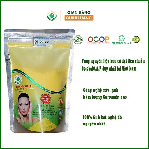 Tinh bột nghệ Hoàng Minh Châu Hưng Yên Túi 500gr