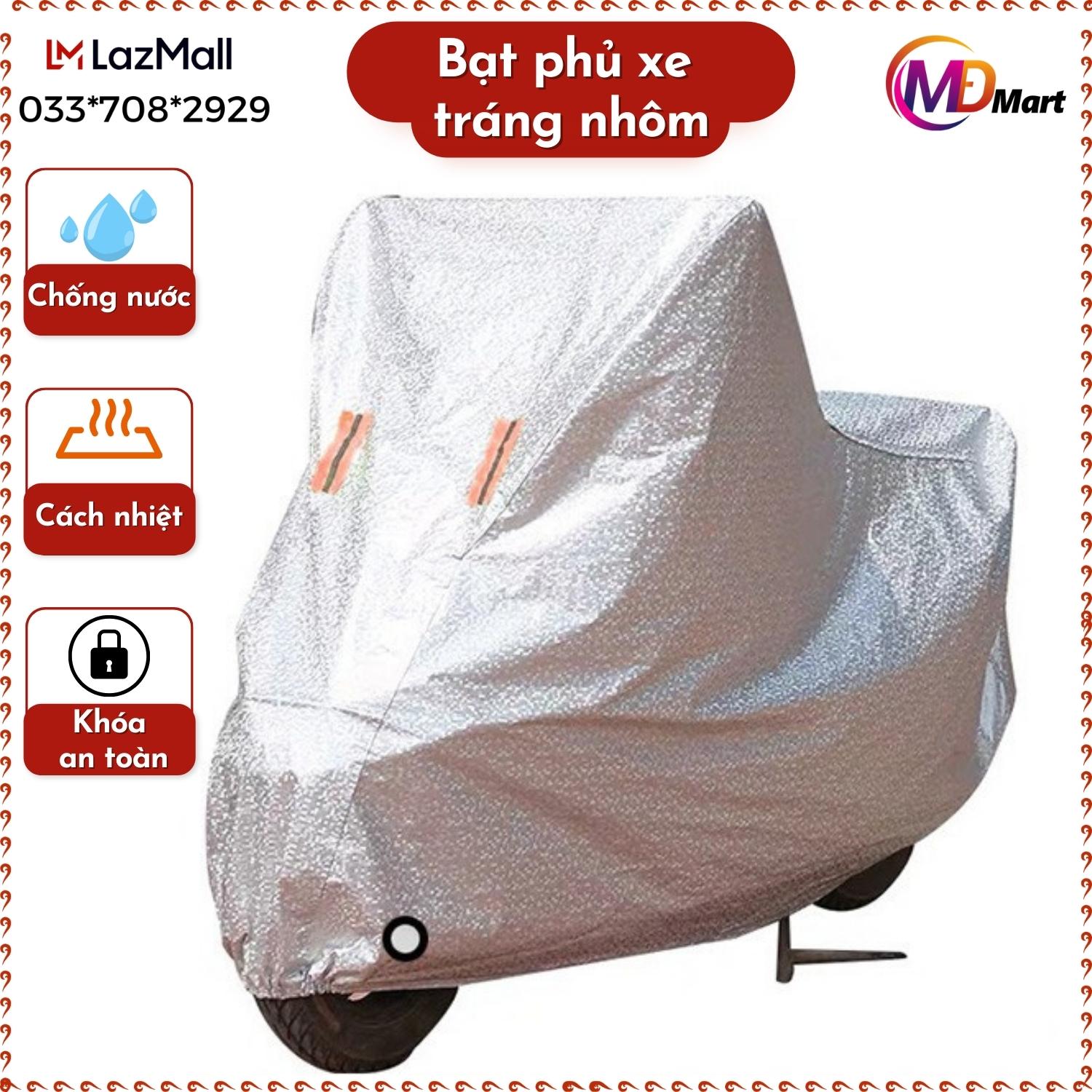 Tấm bạt che xe máy , Bạt phủ xe máy tráng nhôm cao cấp che mưa che nắng cho xe máy , Bạt phủ xe máy 3D , Bạt phủ xe SH với chất liệu tráng nhôm hiện đại giúp cách nhiệt an toàn và mùa nóng