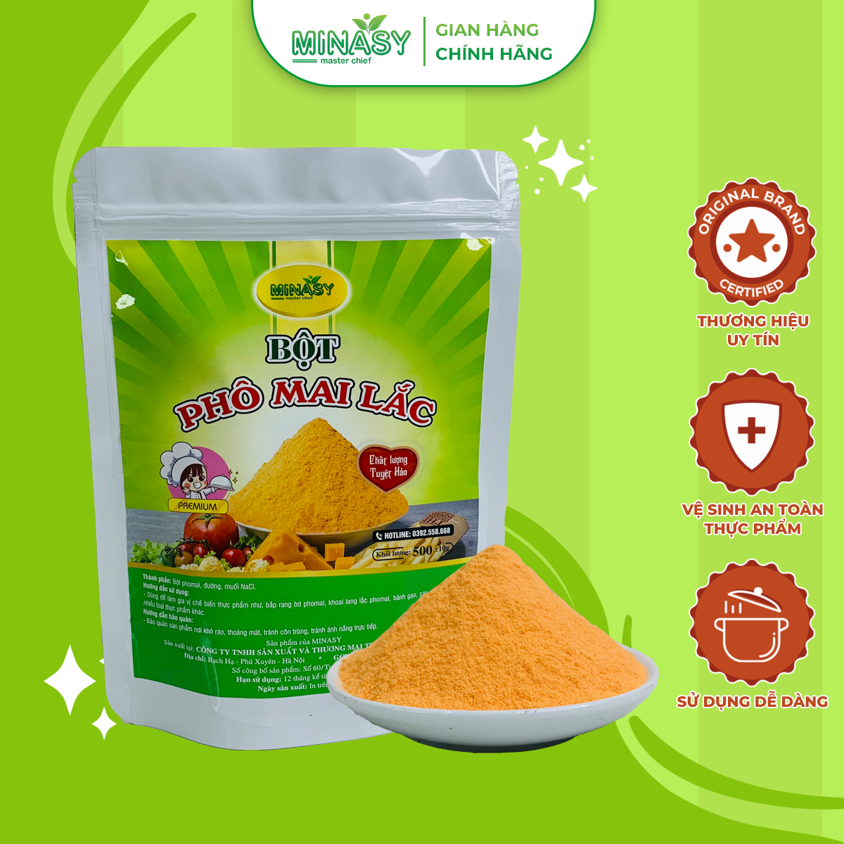 Bột pho mai lắc hàn quốc gia vị làm khoai tây lắc, khoai lang lắc, bánh gạo Minasy