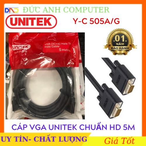 Cáp Vga 5m UNITEK YC505 chính hãng Cáp kết nối màn hình với máy tính- Chính Hãng 100 - Bảo Hành 18 Tháng- 1 đổi 1