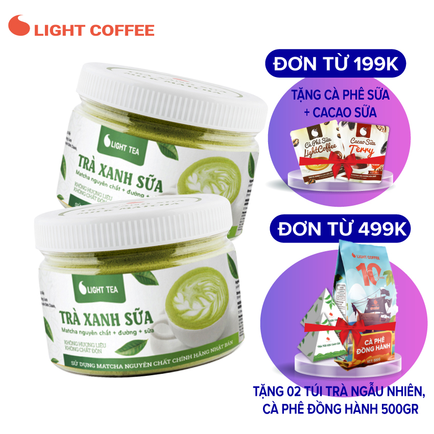 Combo 2 hũ bột trà xanh sữa 3in1 light tea - 230gr/hũ
