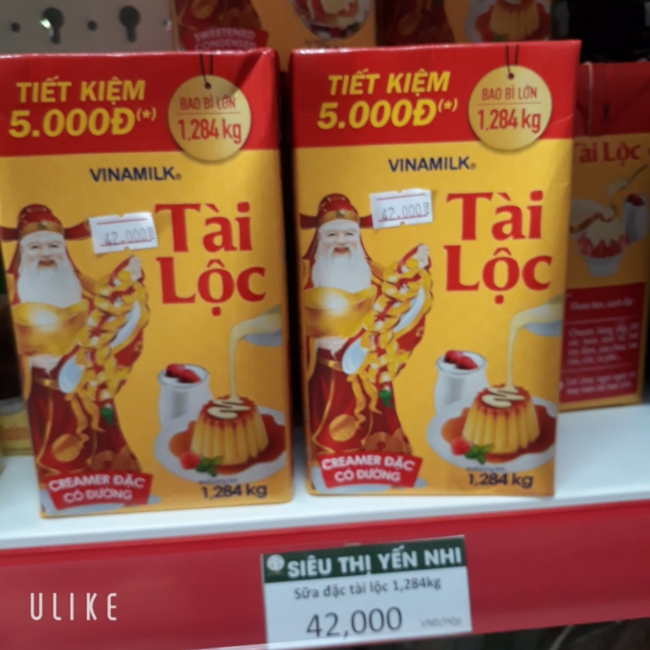 Sữa đặc Tài Lộc 1.284kg hộp giấy