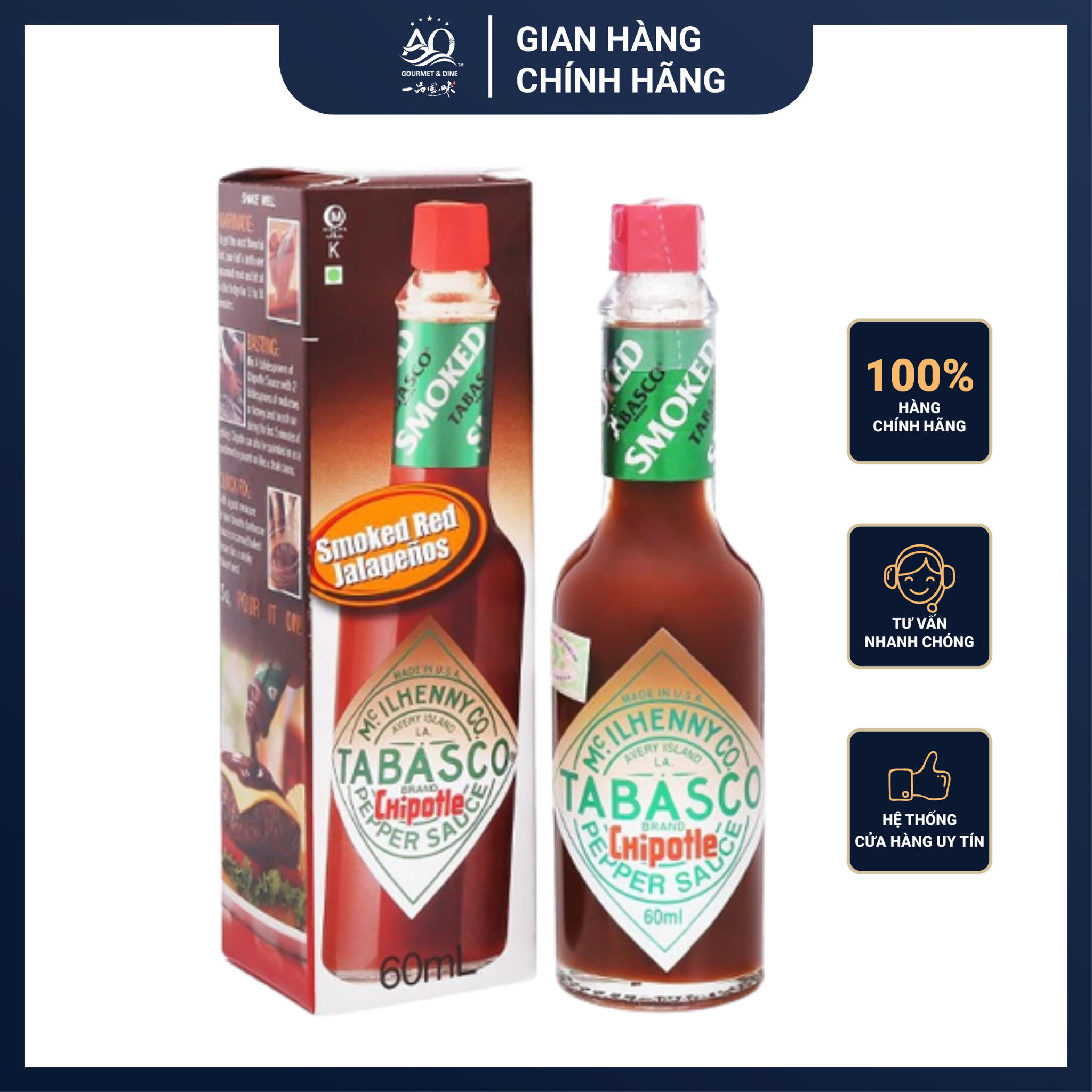 Sốt Ớt Vị Chipotle Của Tabasco Nhập Khẩu Mỹ - Tabasco Pepper Sauce 60ml