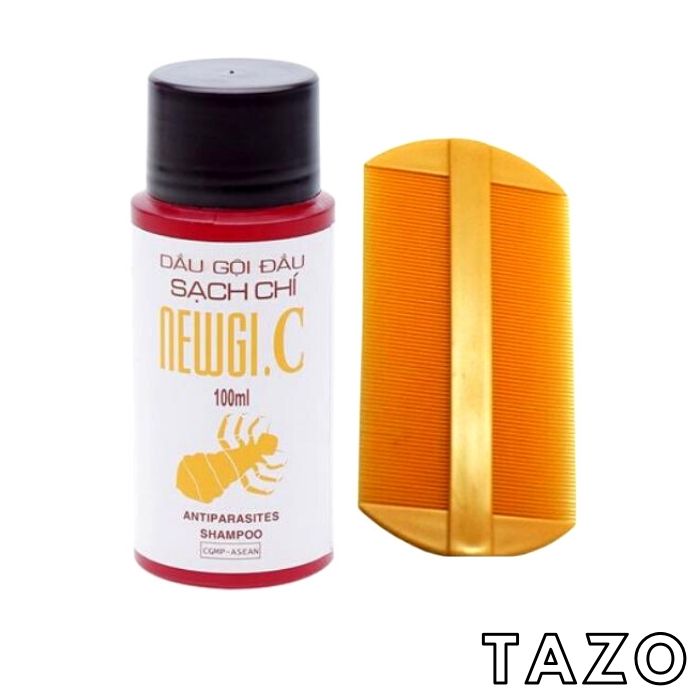 Combo dầu gội sạch chí newgi.c 100ml + lược chải chí - màu ngẫu nhiên