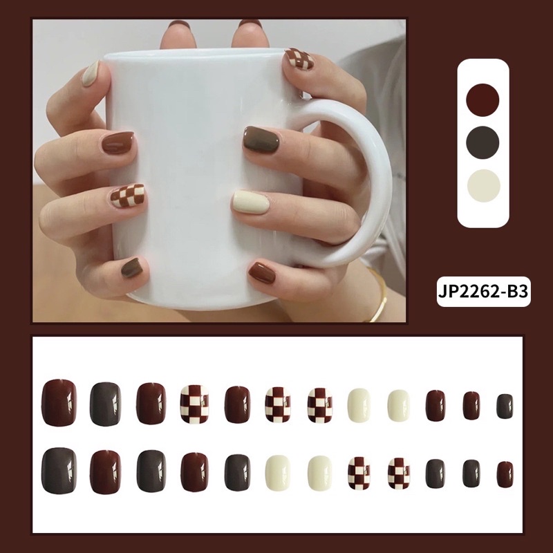 Tổng hợp mẫu Nailbox hộp 24 móng giả đính nơ dễ thương. Tặng kèm keo và dũa