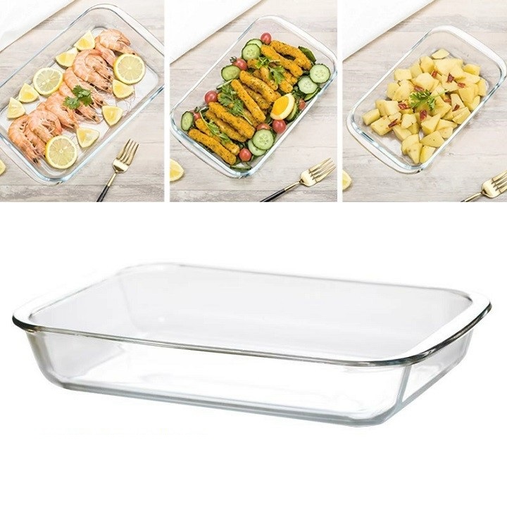 Khay thủy tinh chịu nhiệt - khay thủy tinh 1 lít
