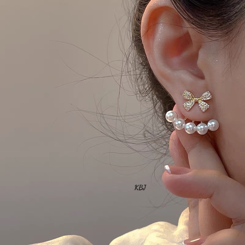 bông tai vành bạc ta , đeo 2 kiểu