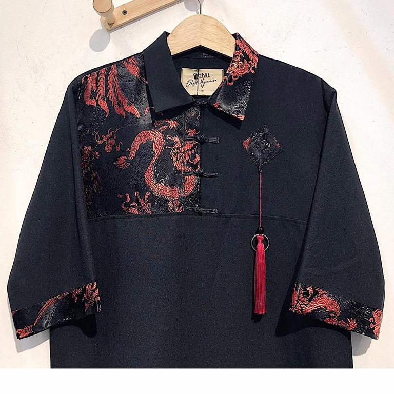 Áo Shanghai mix Gấm Rồng