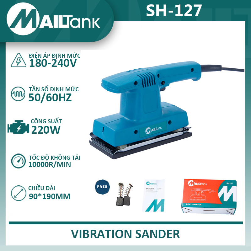 Máy chà nhám mailtank sh127 máy chà nhám rung chữ nhật 220w - máy chà nhám rung, chà nhám gỗ 90x190mm
