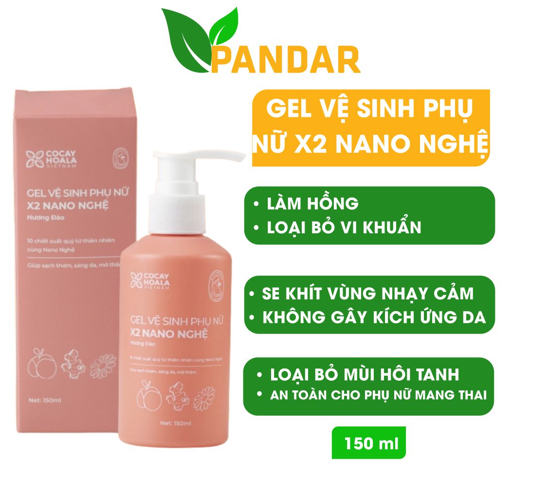 Gel dung dịch vệ sinh phụ nữ x2 nano nghệ, hết hôi, hết ngứa, sạch thơm, PANDAR