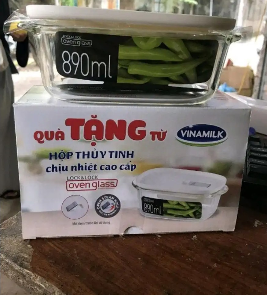 Thố hộp thủy tinh lock&lock 890ml hình chữ nhật