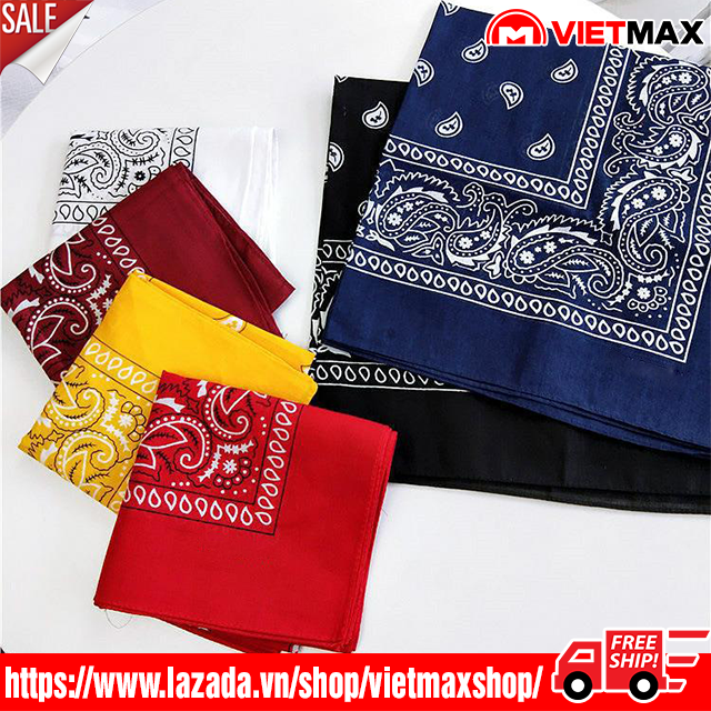 Khăn Turban Đội Đầu Hiphop Họa Tiết Cá Tính - Khăn Headband Bandana Nam Nữ 55x55 cm