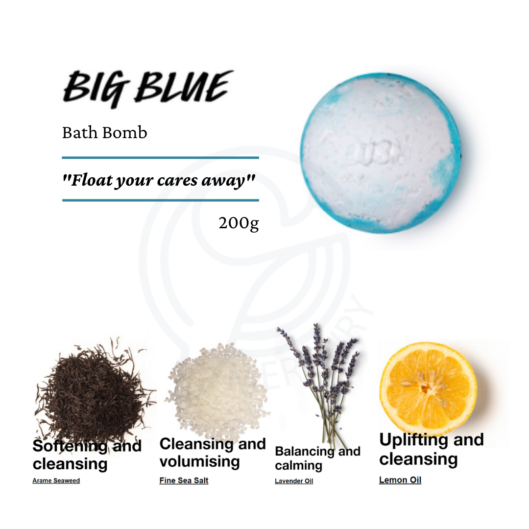 [HCM]Bom sủi bồn tắm Lush - BIG BLUE Bath Bomb hương muối biển