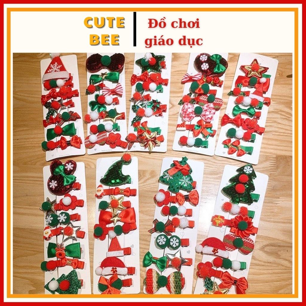 [Ảnh thật] Set 10 Chiếc Cặp Tóc Giáng Sinh Cho Bé Gái - Cặp Tóc Tuần Lộc, Cặp Tóc Ông Già Noel Siêu Đẹp - Cute Bee Kids
