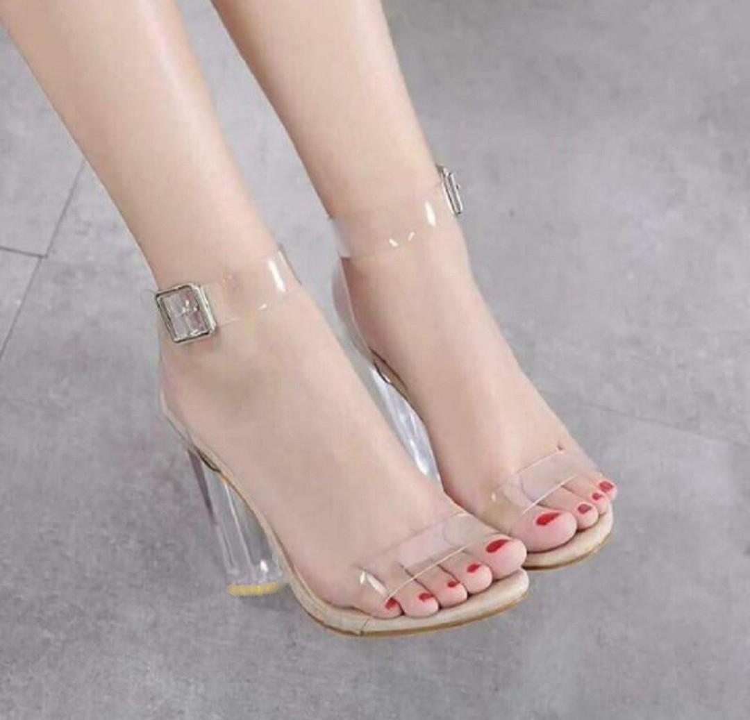 Giày Cao Gót Nữ Trong Suốt quai sandal 9p