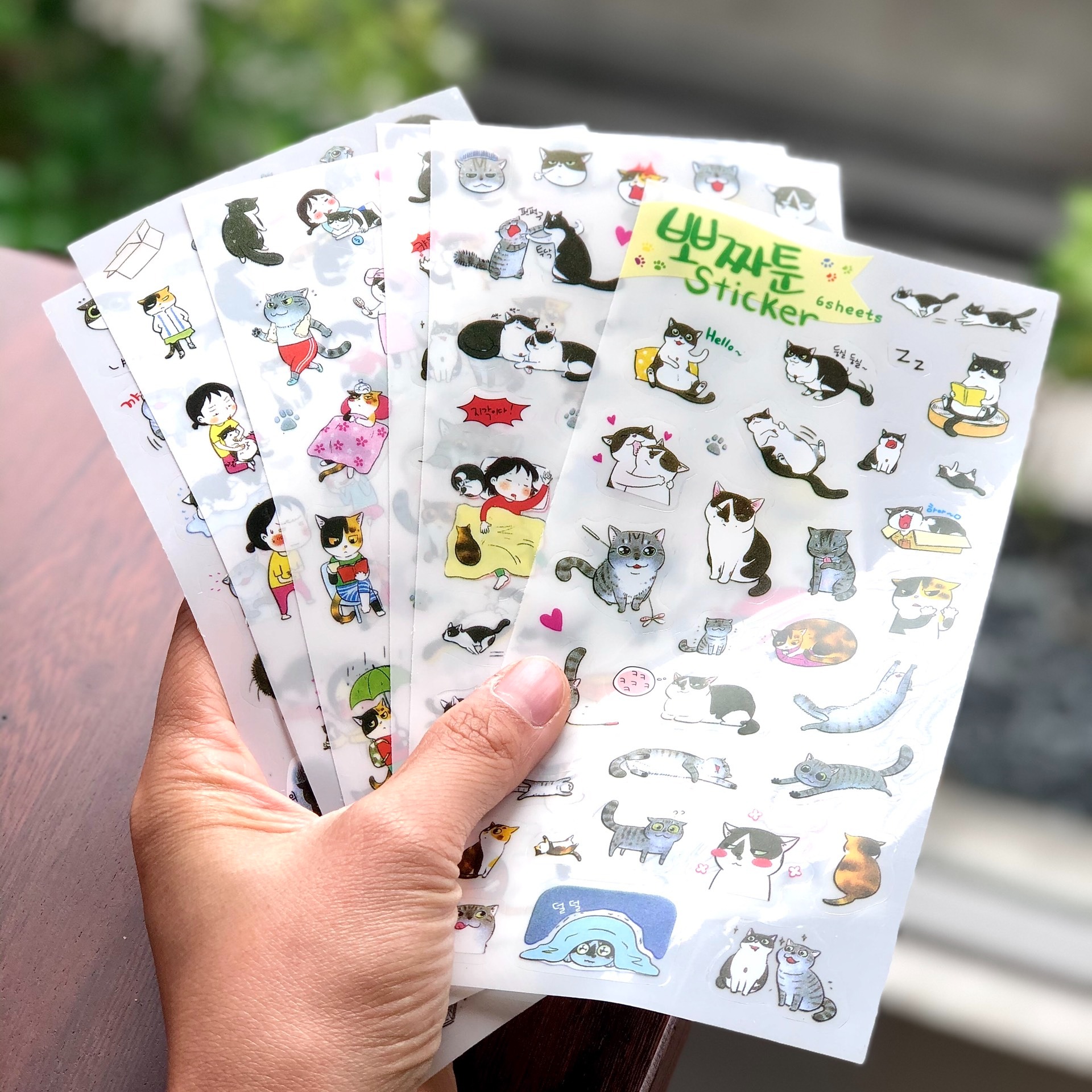 Sticker Dễ Thương, Sticker Mèo Cute 6 miếng/120 cái Trang Trí Sổ Laptop