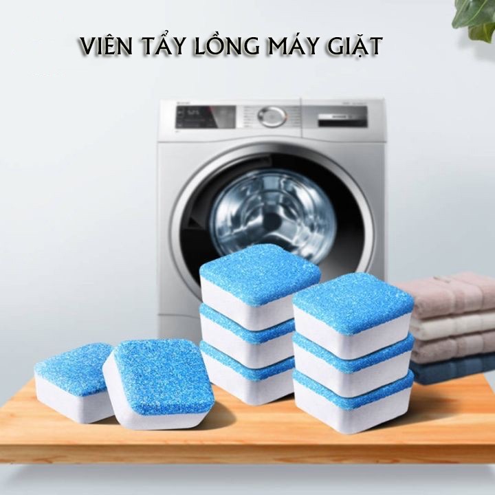 Hộp 12 viên tẩy lồng máy giặt, viên tẩy máy giặt cao cấp, viên vệ sinh lồng giặt