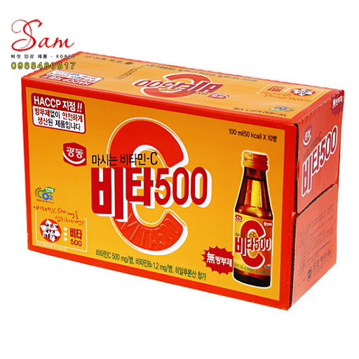 Hộp 10 chai nước uống vita500 100ml