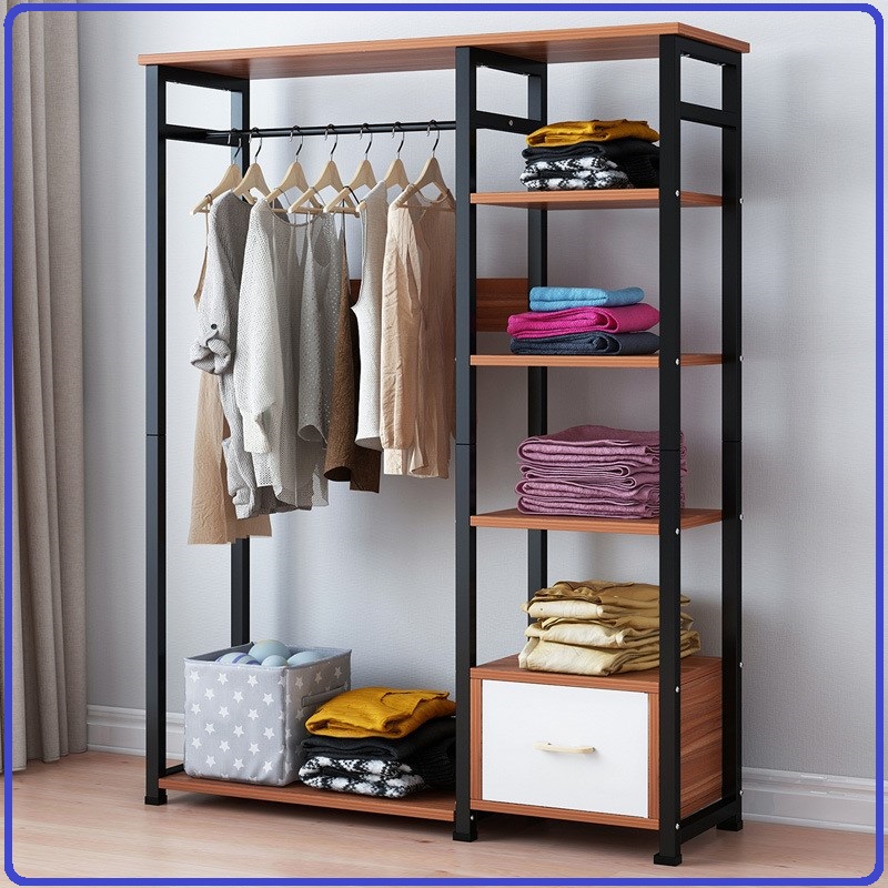 Tủ quần áo gỗ khung thép rộng 90cm cao 140cm - Tủ quần áo gỗ - Tủ quần áo lắp ráp - tủ quần áo xếp