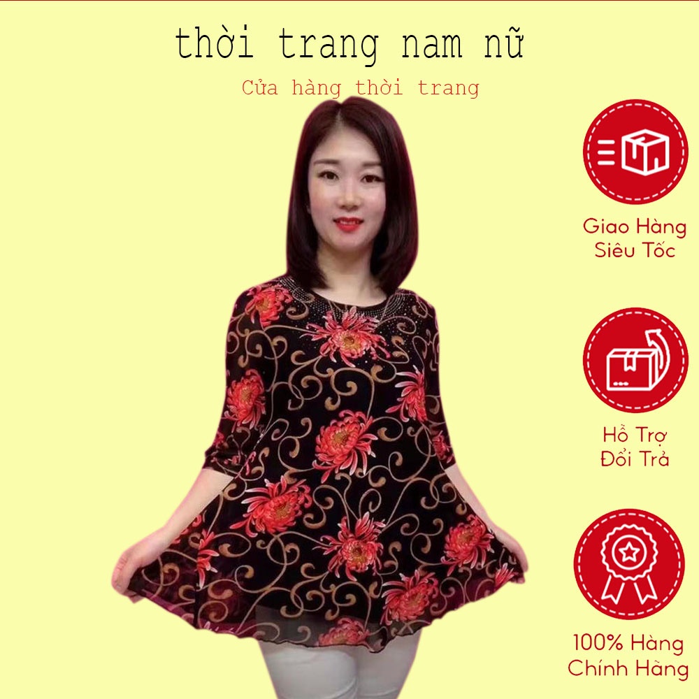 Áo kiểu tay lửng cổ tròn chất liệu Đũi Tơ thời trang dành cho nữ