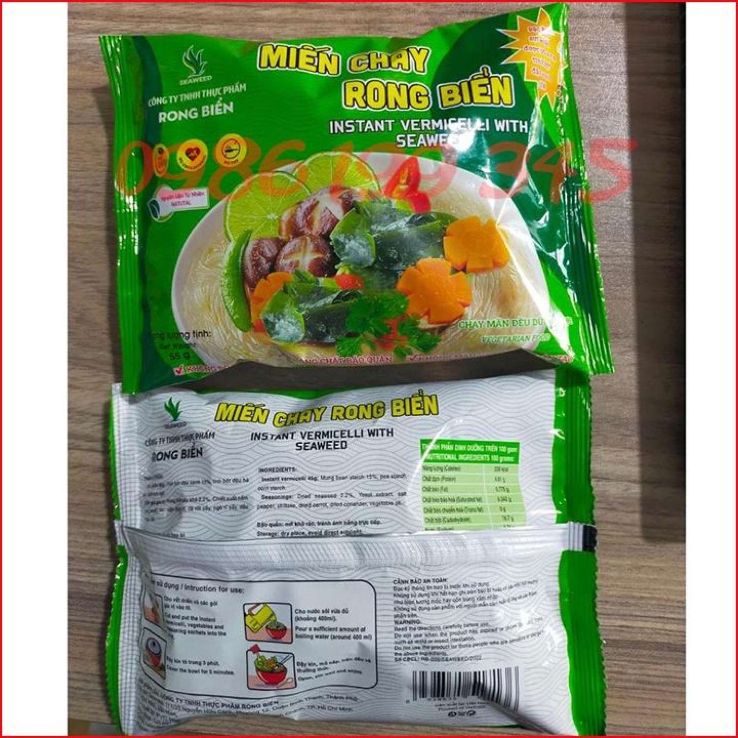 Miến chay rong biển nấm seaweed thùng 30 gói 55g - nmoff