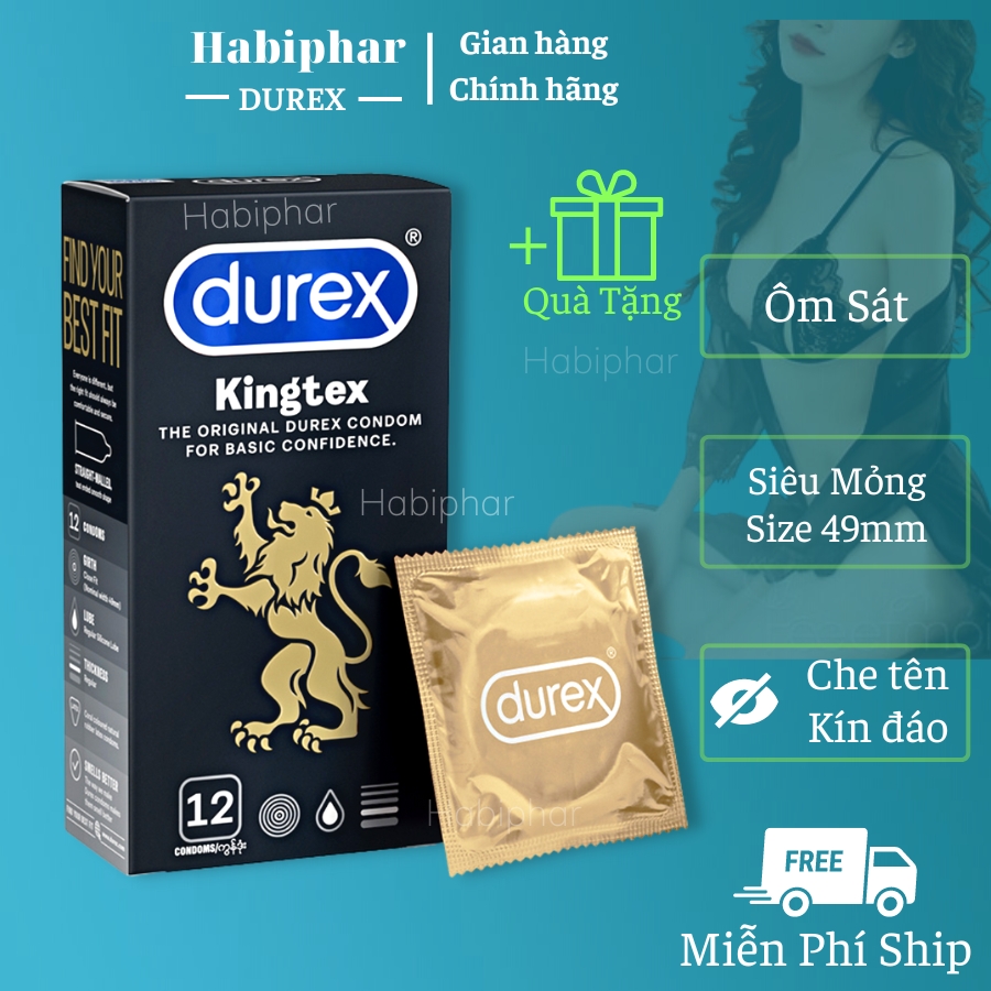 Kingtex size 48mm cỡ nhỏ ôm sát siêu mỏng hộp 12c