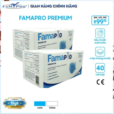 Combo 2 hộp khẩu trang y tế cao cấp 4 lớp kháng khuẩn Famapro Premium (40 cái / Hộp) (2)