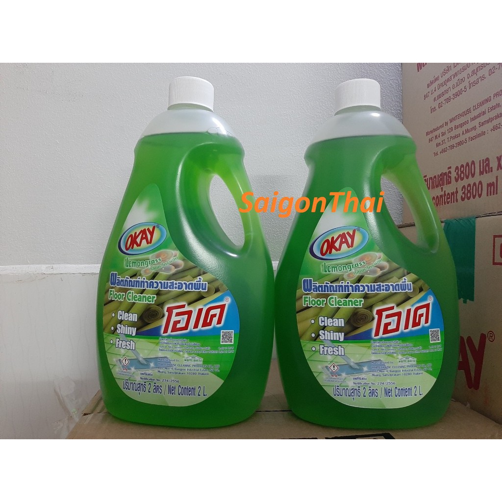 Nước lau sàn okay thái lan 2000ml - xanh hương xả