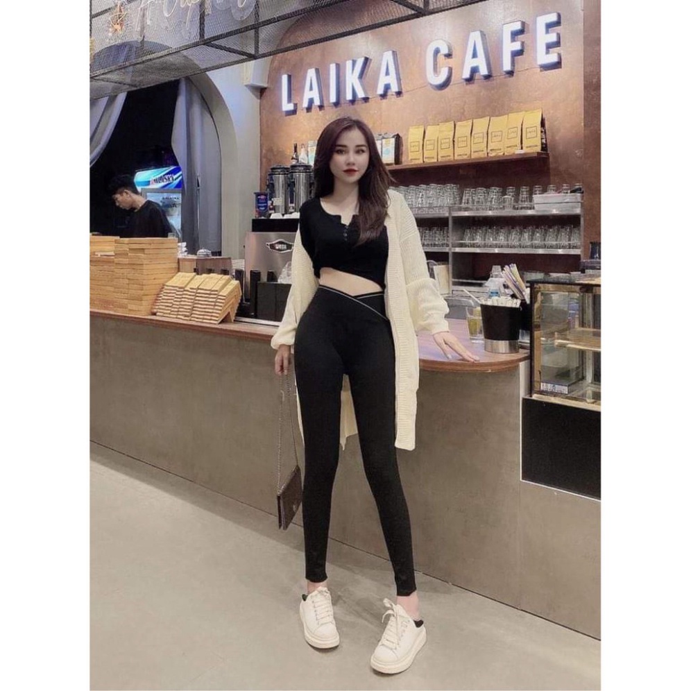 Quần legging nữ CẠP CHÉO, nâng mông, gen bung siêu tôn dáng