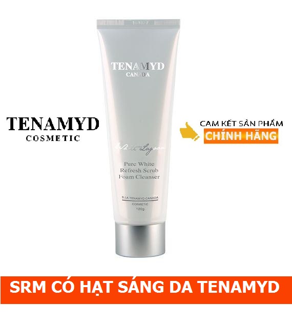 Sữa rửa mặt có hạt sáng mịn da White Lagoon Tenamyd Canada - Pure White Refresh Scrub Foam Cleanser- 120g