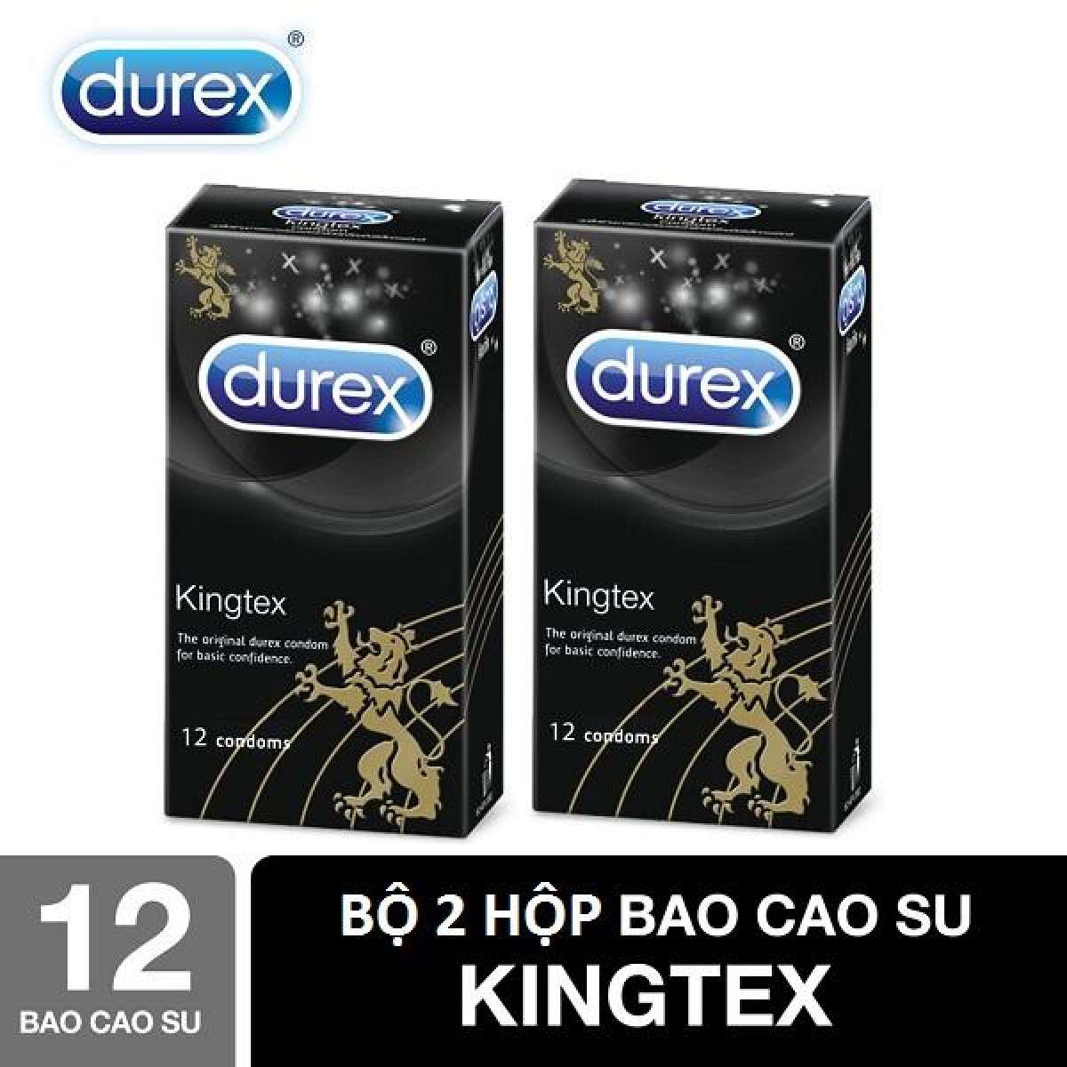 Combo 2 hộp Bao cao su Durex Kingtex om khit 24 bao