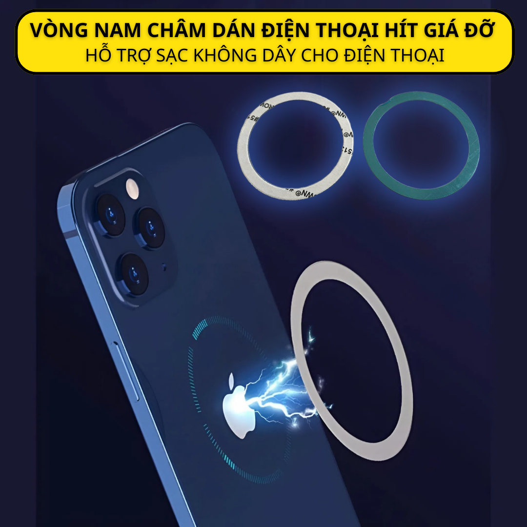 Magnetic Phone Ring for Wireless Charging, Compatible with All Types of Car Holders for Wireless Charging Giá 8,000 Đồng*Miễn phí vận chuyển