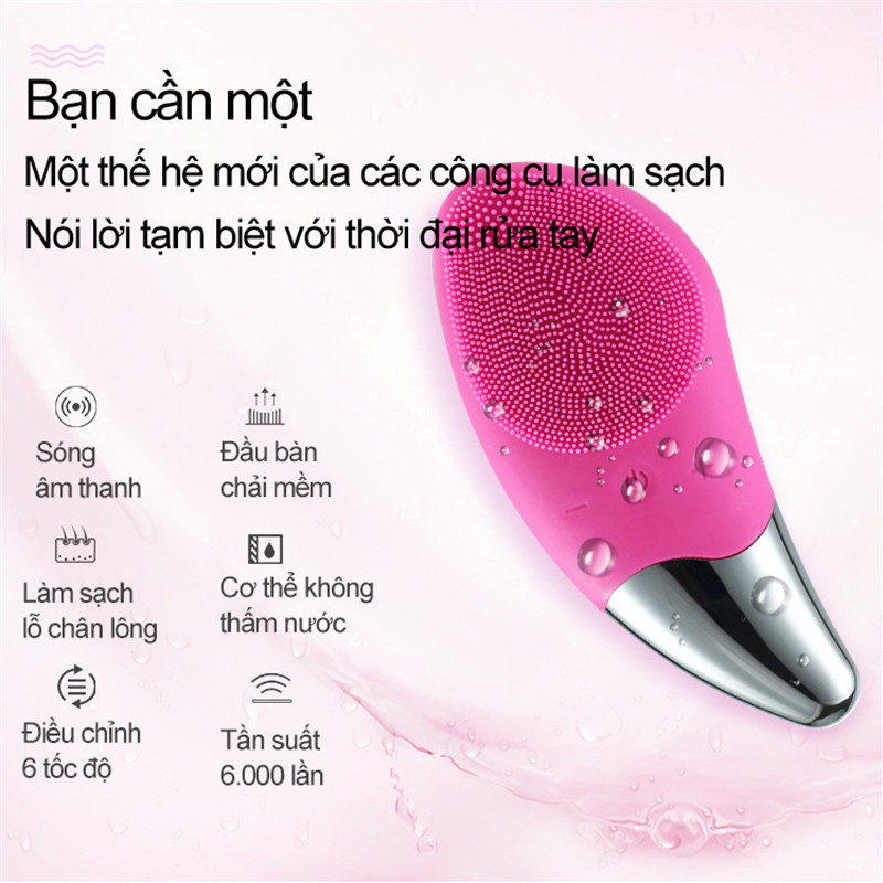 Máy Rửa Mặt -Máy massage rửa mặt cầm tay Silicon - Tẩy Tế Bào Chết-máy mát xa mặt ion máy rửa mặt và massage máy matxa mặt máy matxa mặt mini，Làm Sạch Sâu