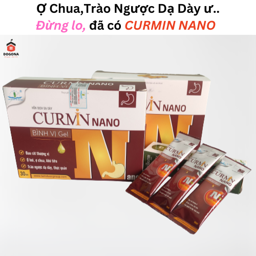 Curmin nano bình vị gel – giảm ợ chua, đau rát thượng vị, trào ngược dạ dày 30 gói.