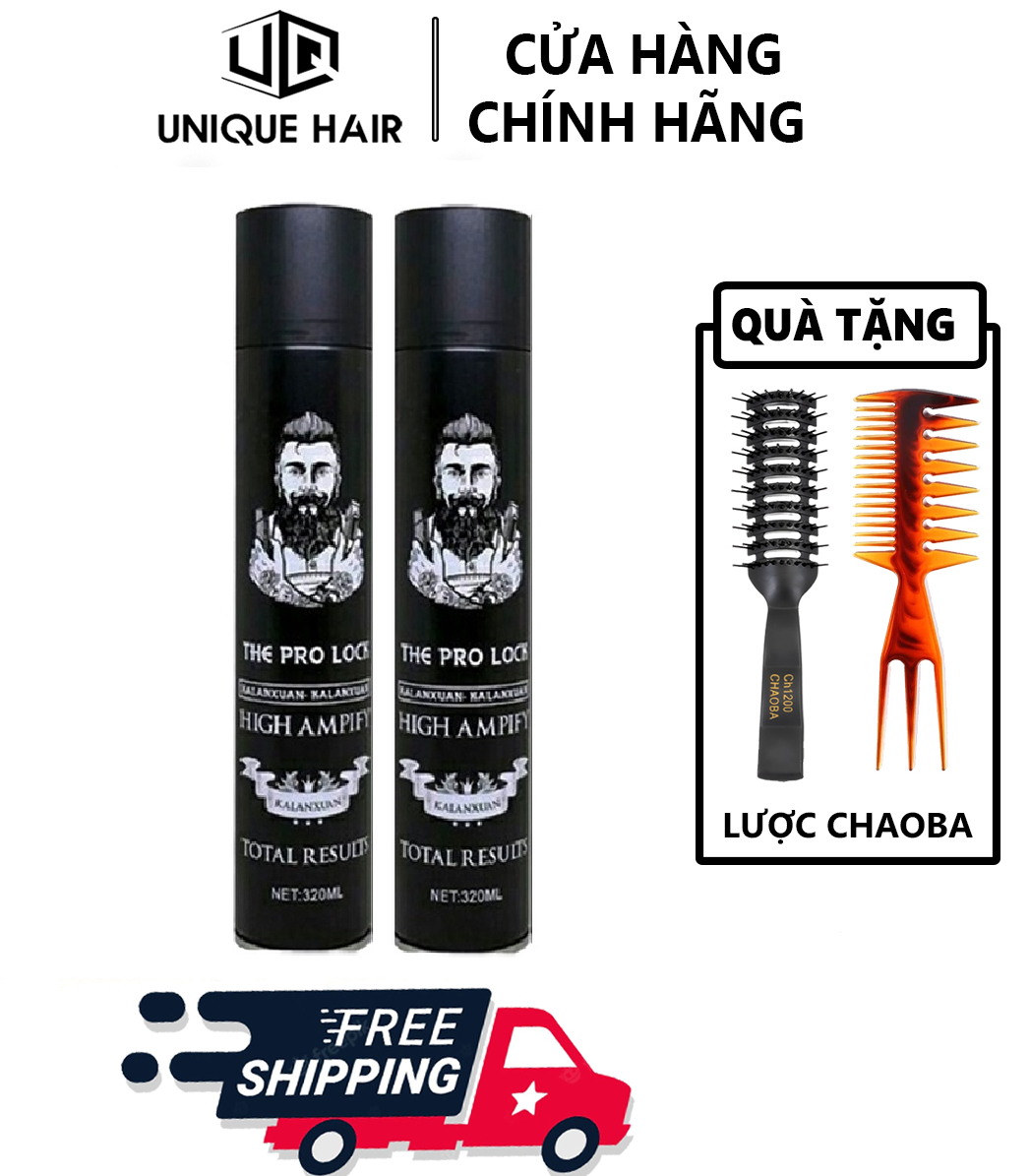 [CHÍNH HÃNG] Gôm xịt tóc giữ nếp siêu tốt The Pro Lock High Ampify 420ml + Tặng Lược