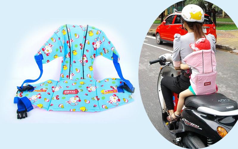 Đai Đi Xe Máy Cho Bé Có Đỡ Cổ, Đai xe đi xe máy có đỡ cổ cho bé, Phiên bản mới toàn diện hơn, an toàn, chắc chắn, đẹp, bền. BH đổi mới tới 7 ngày. Tặng kèm kẹp chống muỗi cho bé. Chương trình khuyến mãi sắp hết hạn - Mua ngay!