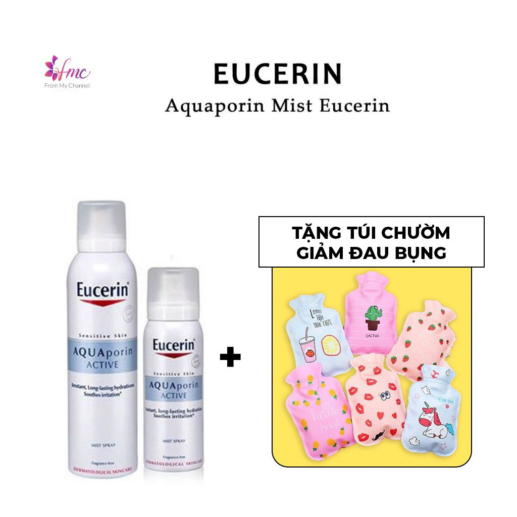 [MUA 1 TẶNG 1] Xịt Khoáng Dưỡng Ẩm Eucerin Aqua Porin Active Mist Spray 50ml/150ml + Tặng 1 túi chườm giảm đau bụng