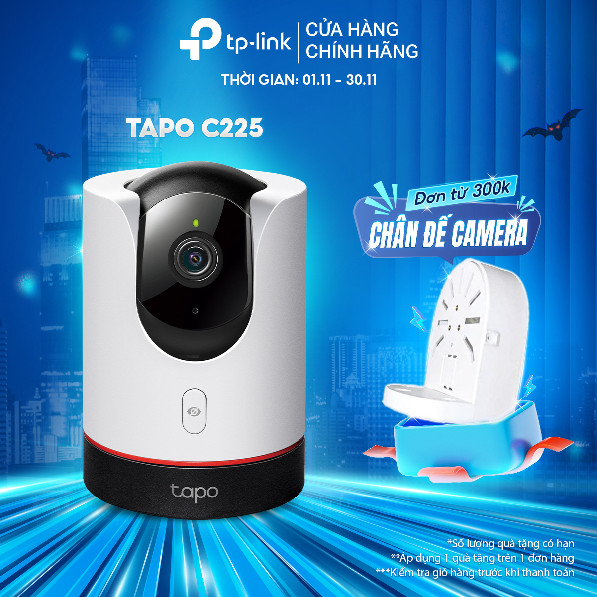 Camera WiFi AI TP-Link Tapo C225 An Ninh Gia Đình Quay/Quét