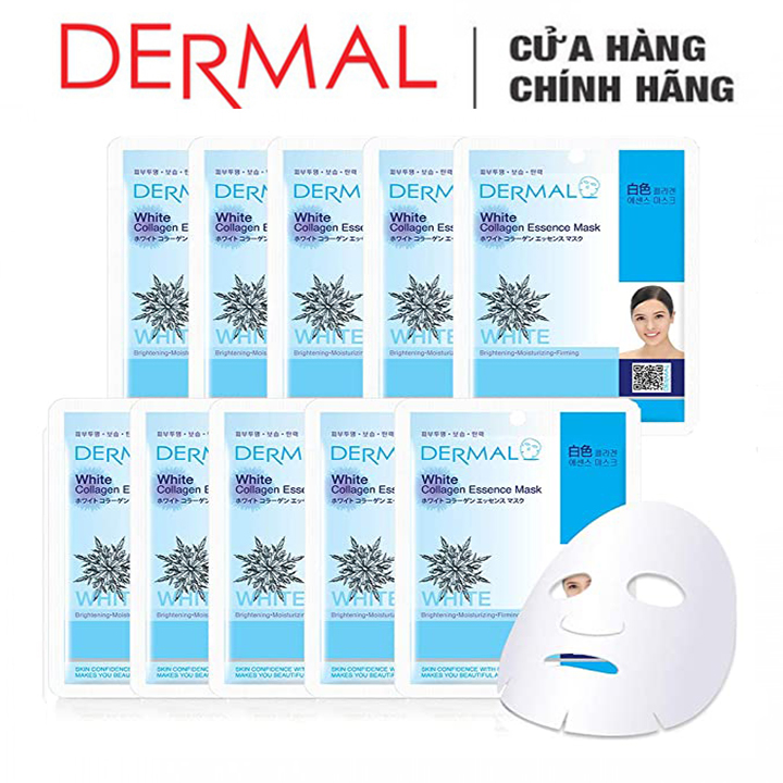 [HCM]Mặt Nạ Dermal Tinh Chất Trắng Da White Collagen Essence Mask 23g - 10 Miếng